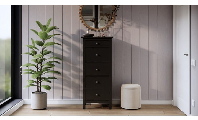 Комод Кантри 05 массив сосны (HEMNES) (черный)